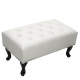 Ταμπουρε υποποδιο t.chesterfield emma hm226.02 pu λευκο-μαυρα ποδια 80x44x39yεκ. **