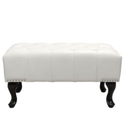 Ταμπουρε υποποδιο t.chesterfield emma hm226.02 pu λευκο-μαυρα ποδια 80x44x39yεκ. **