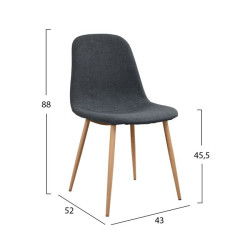 ΚΑΡΕΚΛΑ LEONARDO HM00100.10  ΜΕ ΜΕΤΑΛΛΙΚΑ ΠΟΔΙΑ & ΥΦΑΣΜΑ ΓΚΡΙ  45x51.5x85Υεκ. - 4τεμ ** ΚΑΡΕΚΛΑ LEONARDO HM00100.10  ΜΕ ΜΕΤΑΛΛΙΚΑ ΠΟΔΙΑ & ΥΦΑΣΜΑ ΓΚΡΙ  45x51.5x85Υεκ. - 4τεμ **