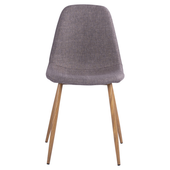 ΚΑΡΕΚΛΑ LEONARDO HM00100.03 ΜΕ ΜΕΤΑΛΛΙΚΑ ΠΟΔΙΑ & ΥΦΑΣΜΑ ΚΑΦΕ 44x55x85Υεκ. - 4τεμ **