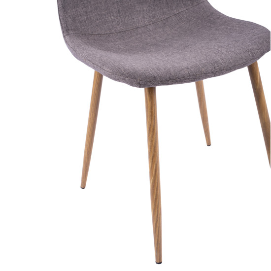 ΚΑΡΕΚΛΑ LEONARDO HM00100.03 ΜΕ ΜΕΤΑΛΛΙΚΑ ΠΟΔΙΑ & ΥΦΑΣΜΑ ΚΑΦΕ 44x55x85Υεκ. - 4τεμ **