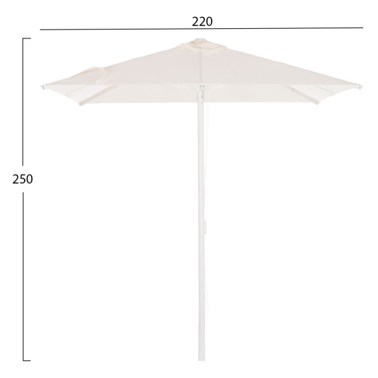 Ομπρελα επαγγeλματικη alu reggie 2.20x2.20x2.50m εκρου πανι 8ακτινεσ hm6013.01 **