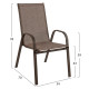 Σετ τραπεζαρια καφε μεταλλικη 7τμχ με 6καρεκλεσ και τραπεζι 160χ90 hm5206.02 **