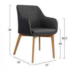 ΠΟΛΥΘΡΟΝΑΚΙ BRISTOL ΜΕ ΥΦΑΣΜΑ ΣΚΟΥΡΟ ΓΚΡΙ Κ PU ΜΑΥΡΟ HM0141.01 57x59x86Υεκ. - 2τεμ ** ΠΟΛΥΘΡΟΝΑΚΙ BRISTOL ΜΕ ΥΦΑΣΜΑ ΣΚΟΥΡΟ ΓΚΡΙ Κ PU ΜΑΥΡΟ HM0141.01 57x59x86Υεκ. - 2τεμ **