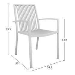 Πολυθρονα αλουμινιου bronca hm5130.01 λευκη 54,2x59x83,5υεκ. **
