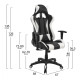 Καρεκλα γραφειου gaming hm1062.04 speed μαυρο λευκο pu 68,5x71,5x133,5 cm **