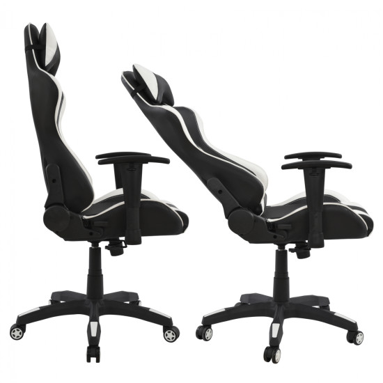 Καρεκλα γραφειου gaming hm1062.04 speed μαυρο λευκο pu 68,5x71,5x133,5 cm **