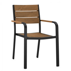 Πολυθρονα αλουμινιου saga ανθρακι με polywood hm5127.02 55x56x85υεκ. **