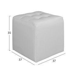 Σκαμπω 37χ37χ35εκ με pu λευκο punk hm264.02 **