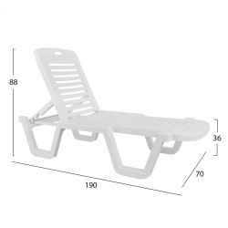 Ξαπλωστρα παραλιασ πλαστικη λευκη ανακλινομενη relax 70x190x36cm ** Ξαπλωστρα παραλιασ πλαστικη λευκη ανακλινομενη relax 70x190x36cm **