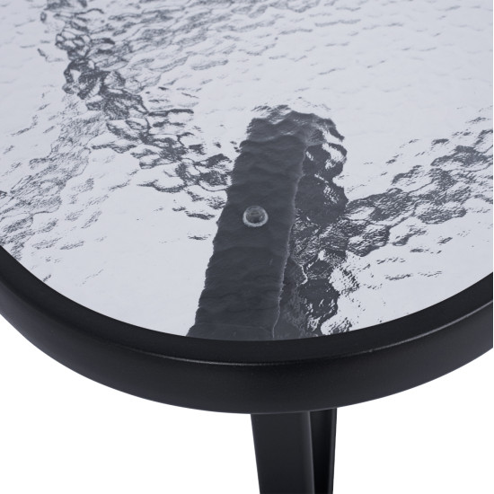 Τραπεζι bruno 150x90χ72υεκ. γκρι μεταλλικο με γυαλινη επιφανεια hm5145.01 **