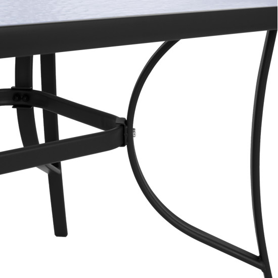 Τραπεζι bruno 150x90χ72υεκ. γκρι μεταλλικο με γυαλινη επιφανεια hm5145.01 **