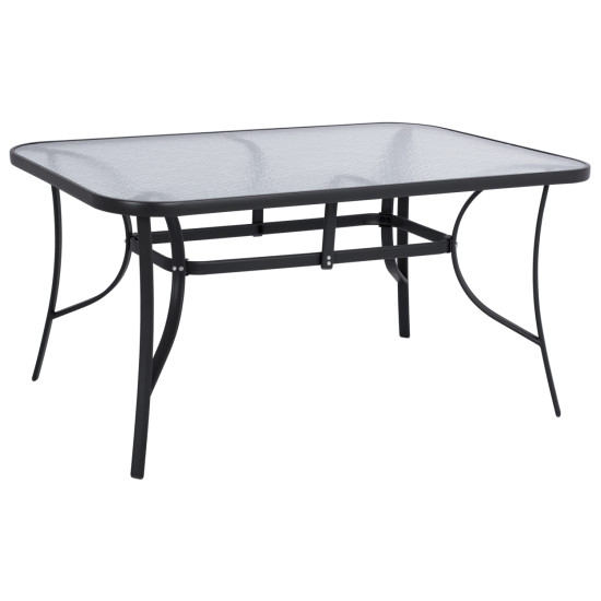 Τραπεζι bruno 150x90χ72υεκ. γκρι μεταλλικο με γυαλινη επιφανεια hm5145.01 **