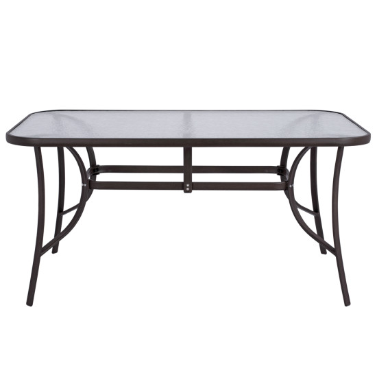 Τραπεζι bruno 150x90χ72υεκ. καφε μεταλλικο με γυαλινη επιφανεια hm5145.02 **