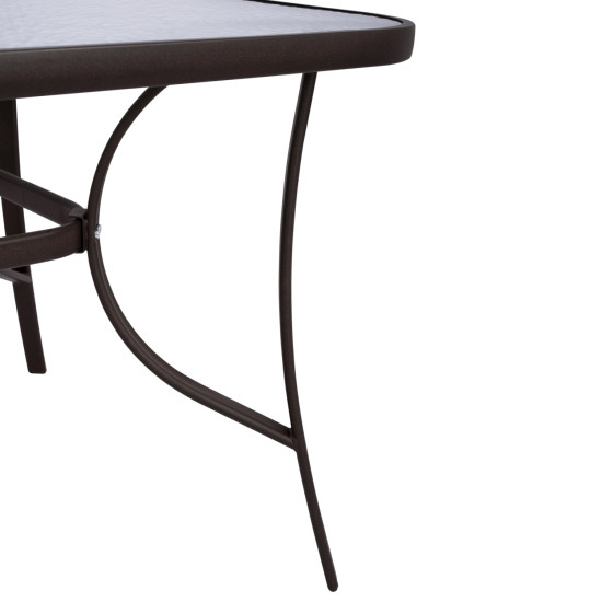 Τραπεζι bruno 150x90χ72υεκ. καφε μεταλλικο με γυαλινη επιφανεια hm5145.02 **