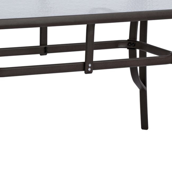 Τραπεζι bruno 150x90χ72υεκ. καφε μεταλλικο με γυαλινη επιφανεια hm5145.02 **