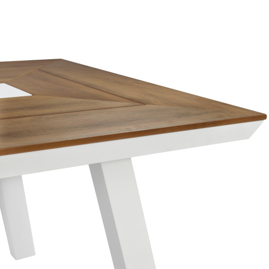 Σετ τραπεζαριασ 7τμχ αλουμινιου σε λευκο χρωμα hm5233.01 **