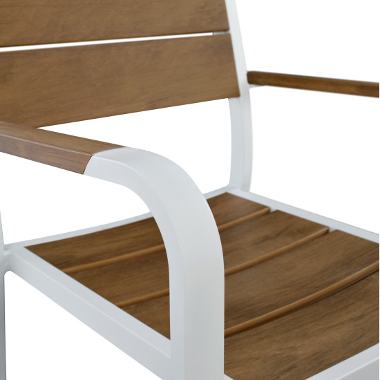 Σετ τραπεζαριασ taber hm10738.01 τραπεζι & 6 πολυθρονεσ-αλουμινιο & polywood-λευκο ** Σετ τραπεζαριασ taber hm10738.01 τραπεζι & 6 πολυθρονεσ-αλουμινιο & polywood-λευκο **