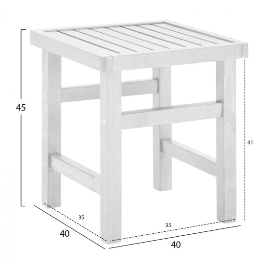 Σκαμπω-τραπεζακι βοηθ. λευκο εμποτισμου koli 40χ40x45υεκ hm289.01 **
