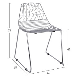 Καρεκλα μεταλλικη ασημι icarus hm8010.10 54x57x79cm ** Καρεκλα μεταλλικη ασημι icarus hm8010.10 54x57x79cm **
