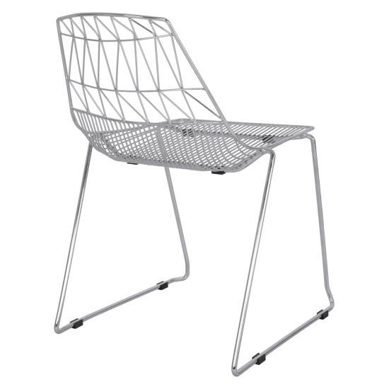 Καρεκλα μεταλλικη ασημι icarus hm8010.10 54x57x79cm ** Καρεκλα μεταλλικη ασημι icarus hm8010.10 54x57x79cm **