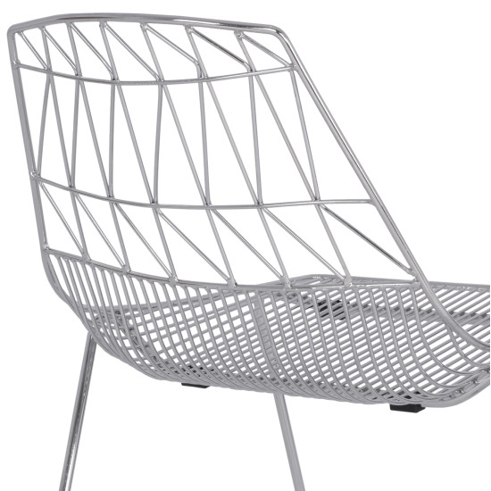 Καρεκλα μεταλλικη ασημι icarus hm8010.10 54x57x79cm **