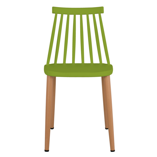 ΚΑΡΕΚΛΑ ΤΡΑΠΕΖΑΡΙΑΣ HM8052.08 VANESSA ΠΡΑΣΙΝΗ ΜΕ ΜΕΤΑΛΛΙΚΑ ΠΟΔΙΑ 42,5x47x81,5 εκ. - 4τεμ **