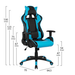 Πολυθρονα gaming darius hm1072.08 μαυρη-σιελ 66,5x70x(122-129) cm ** Πολυθρονα gaming darius hm1072.08 μαυρη-σιελ 66,5x70x(122-129) cm **