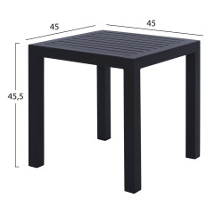 Τραπεζι αλουμινιου qiana hm5402.02 γκρι 45x45x45,5υ εκ. **