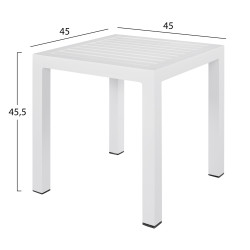 Τραπεζι αλουμινιου qiana hm5402.01 λευκο 45x45x45,5υ εκ. **