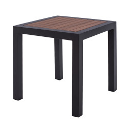 Τραπεζι αλουμινιου sabra hm5403.02 γκρι με polywood 45χ45x45,5yεκ. **