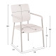 ΚΑΡΕΚΛΑ QUESTA ΜΕ ΜΠΡΑΤΣΑ HM1070.02 ΛΕΥΚΗ 56,5x59x85 cm - 4τεμ **