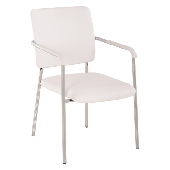 ΚΑΡΕΚΛΑ QUESTA ΜΕ ΜΠΡΑΤΣΑ HM1070.02 ΛΕΥΚΗ 56,5x59x85 cm - 4τεμ **