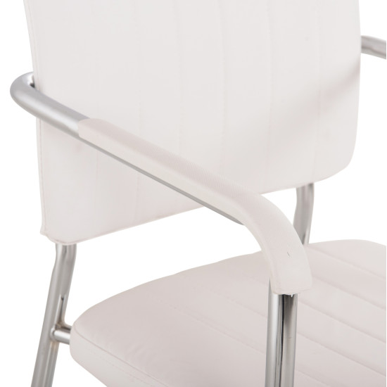 ΚΑΡΕΚΛΑ QUESTA ΜΕ ΜΠΡΑΤΣΑ HM1070.02 ΛΕΥΚΗ 56,5x59x85 cm - 4τεμ **
