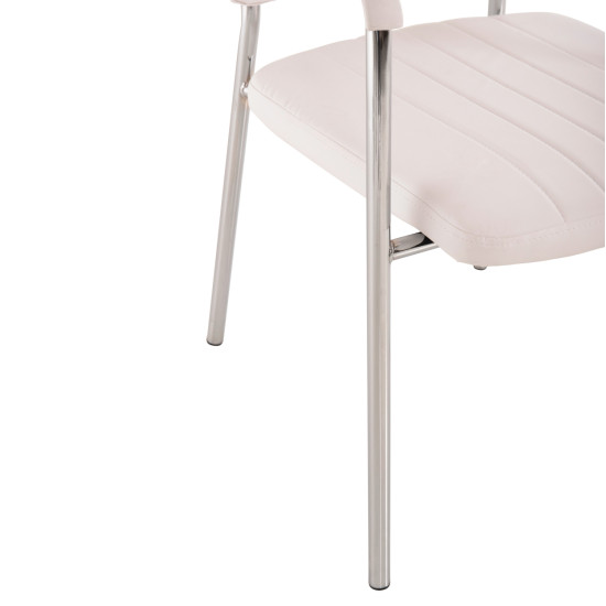 ΚΑΡΕΚΛΑ QUESTA ΜΕ ΜΠΡΑΤΣΑ HM1070.02 ΛΕΥΚΗ 56,5x59x85 cm - 4τεμ **