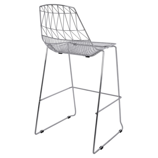 Σκαμπω bar μεταλλικο hm5465.100 lux χρωμιου 57x56,5x107 εκ. **