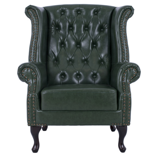 Πολυθρονα-μπερζερα t.chesterfield polina hm0053.08 pu κυπαρισσι 83x79x104 εκ **