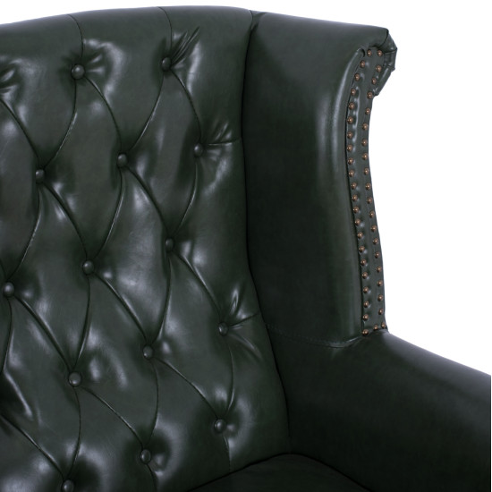 Πολυθρονα-μπερζερα t.chesterfield polina hm0053.08 pu κυπαρισσι 83x79x104 εκ **
