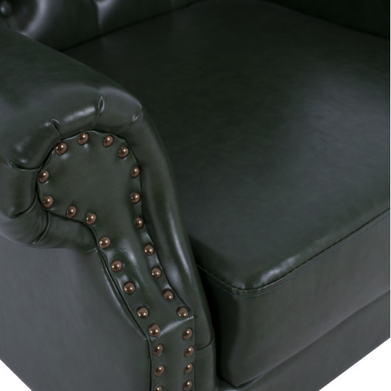 Πολυθρονα-μπερζερα t.chesterfield polina hm0053.08 pu κυπαρισσι 83x79x104 εκ **