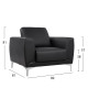 Πολυθρονα kenzie hm3121.11 με μαυρο pu 89x81x81 εκ. **