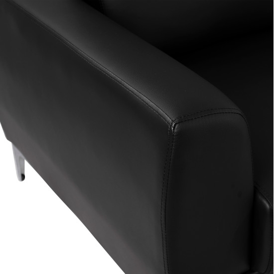 Πολυθρονα kenzie hm3121.11 με μαυρο pu 89x81x81 εκ. **