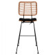 Σκαμπο μεταλλικο με μαξιλαρι allegra hm5455 με wicker μπεζ 46,5x55x117,5υ εκ. **