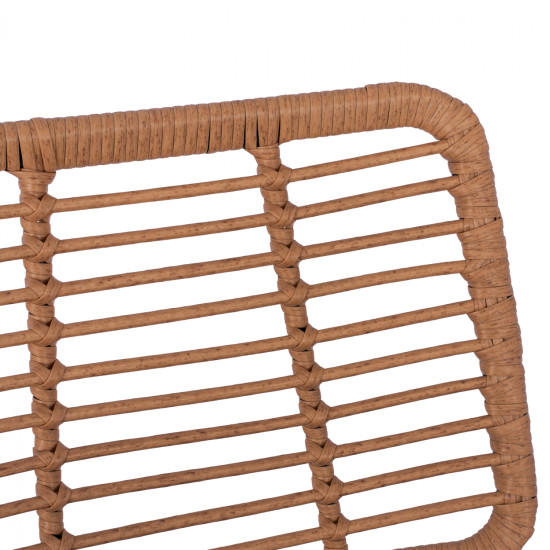 Σκαμπο μεταλλικο με μαξιλαρι allegra hm5455 με wicker μπεζ 46,5x55x117,5υ εκ. **