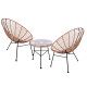 Σετ εξωτερικου χωρου 3τμχ allegra hm10335 μπεζ wicker-μεταλλο **