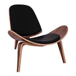 Πολυθρονα superior plus hm1128.01 καρυδι με μαυρο μαξιλαρι pu 89x83x76yεκ. **