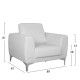 Πολυθρονα kenzie hm3121.12 με λευκο pu 89x81x81 εκ. **