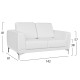 Καναπεσ 2θεσιοσ kενζιε hm3121.22 με λευκο pu 142x81x81 εκ. **