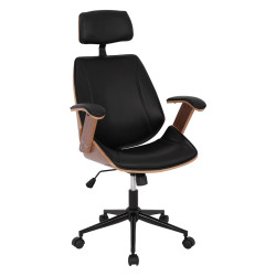 Καρεκλα γραφειου διευθυντικη superior pro hm1109.01 καρυδι-μαυρo pu 63x67x123yεκ. **