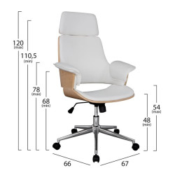 Καρεκλα γραφειου διευθυντικη superior pro hm1110.02 sonama-ασπρη 67x66x120 cm ** Καρεκλα γραφειου διευθυντικη superior pro hm1110.02 sonama-ασπρη 67x66x120 cm **