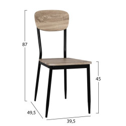 ΚΑΡΕΚΛΑ ΤΡΑΠΕΖΑΡΙΑΣ PAGET HM8373.01 SONAMA ΜΕ ΜΑΥΡΑ ΠΟΔΙΑ 40x49x87.5Y - 4τεμ ** ΚΑΡΕΚΛΑ ΤΡΑΠΕΖΑΡΙΑΣ PAGET HM8373.01 SONAMA ΜΕ ΜΑΥΡΑ ΠΟΔΙΑ 40x49x87.5Y - 4τεμ **